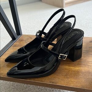 BCBGeneration Glossy Black Slingback Heels